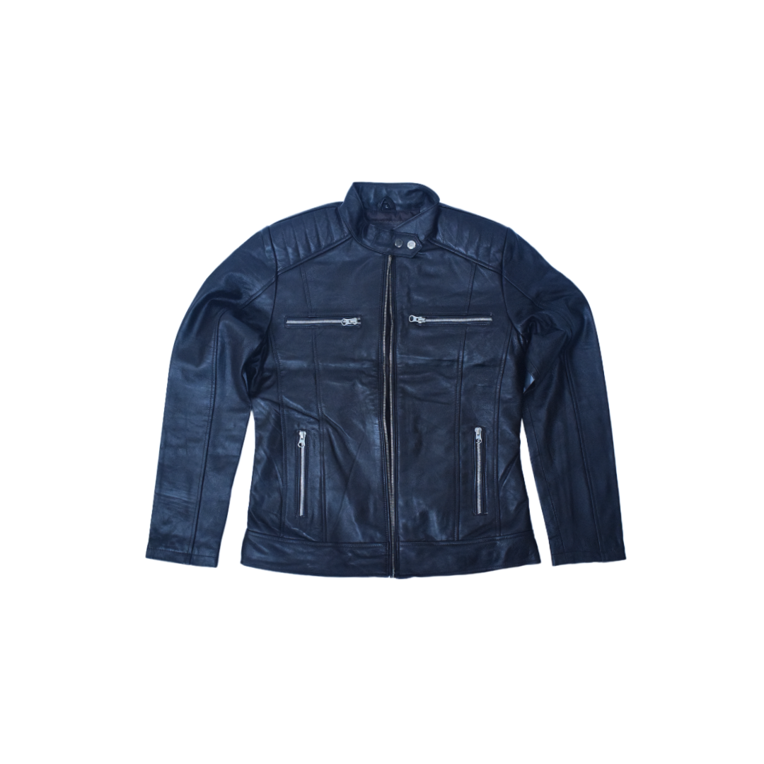 Women's Classic Brown Genuine Leather Biker Jacket – Eliteverse Edition - Image 6