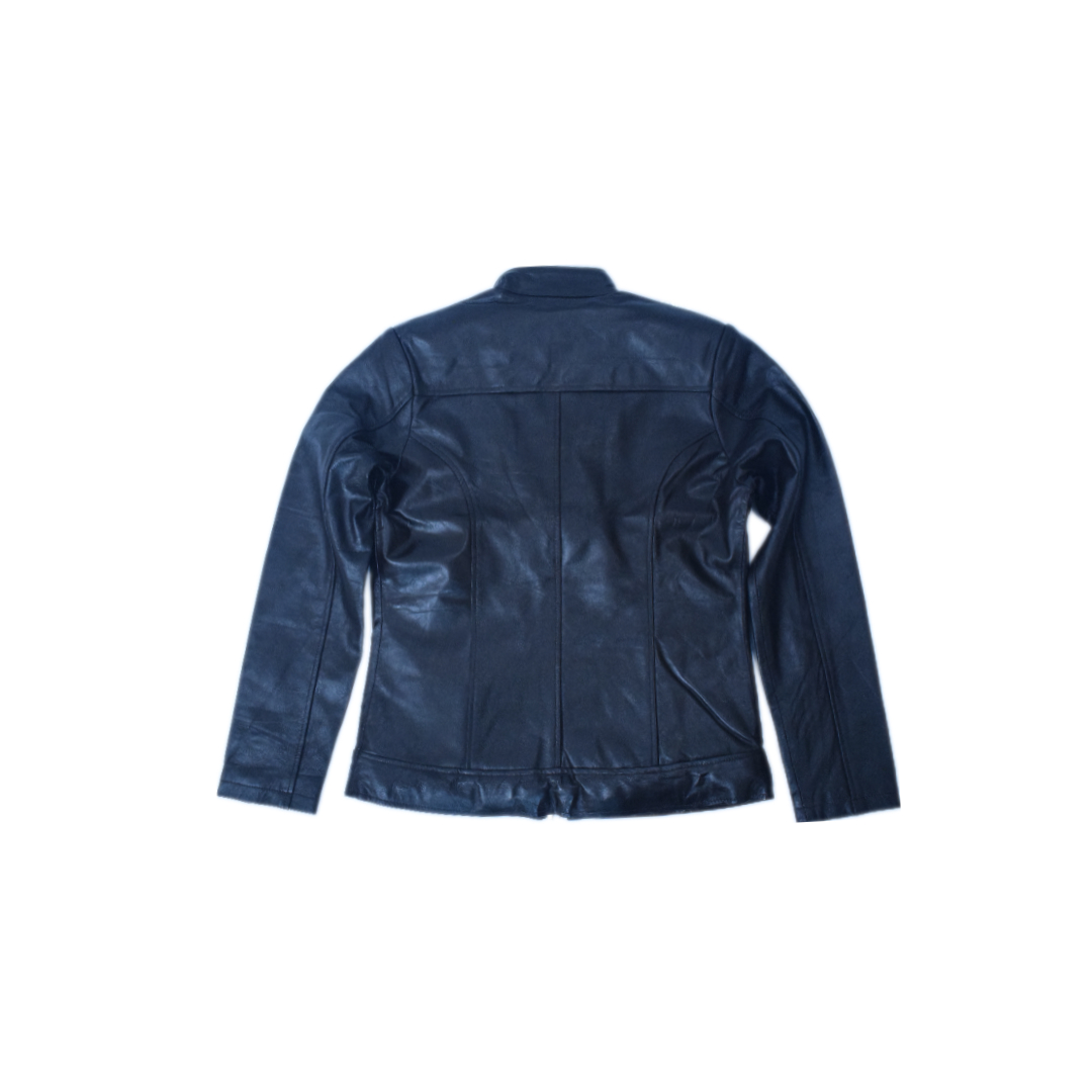 Women's Classic Brown Genuine Leather Biker Jacket – Eliteverse Edition - Image 3