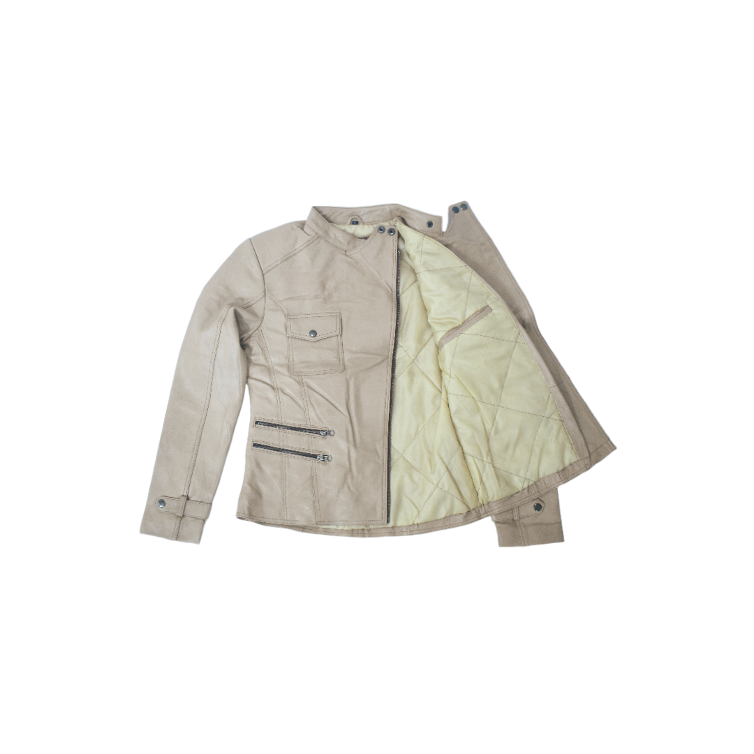 Women's Stylish Brown Asymmetrical Leather Jacket – Eliteverse Edition