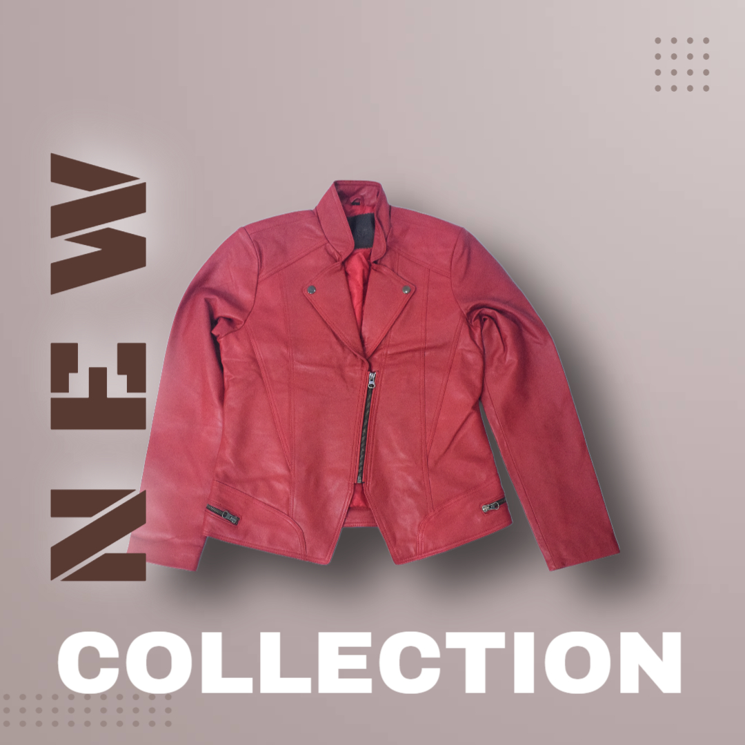 Women's Bold Red Cropped Leather Jacket – Eliteverse Street Luxe - Image 2