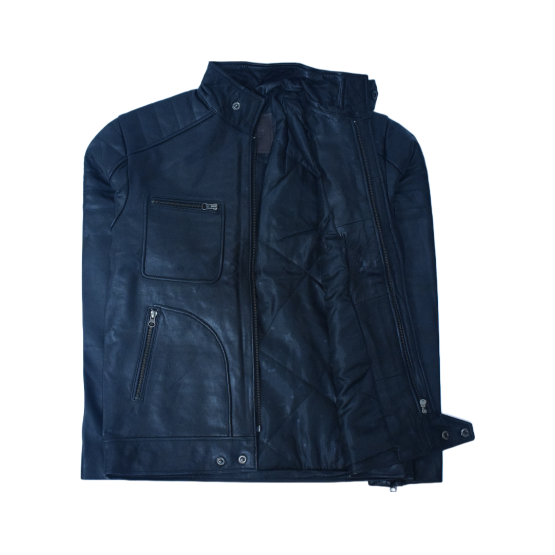 Eliteverse Men’s Black Adventure Leather Jacket – Four Pocket Design & Premium Matte Finish - Image 3