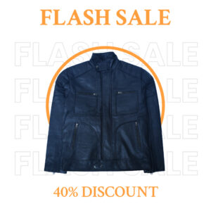 Eliteverse Men’s Black Adventure Leather Jacket – Four Pocket Design & Premium Matte Finish