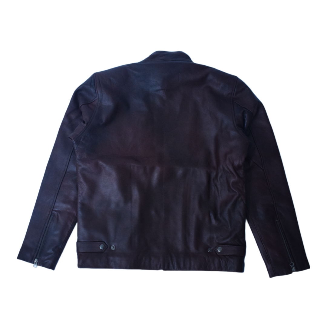 Eliteverse Men’s Dark Brown Leather Jacket – Dual Zipper Chest Design & Classic Collar - Image 5